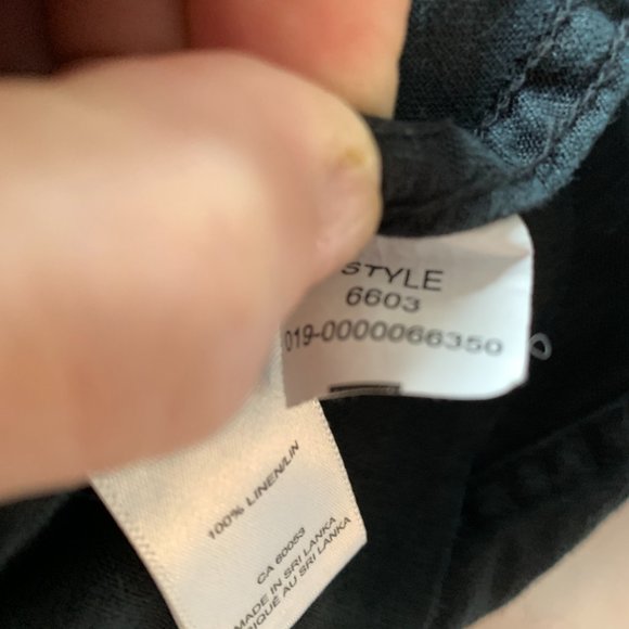 Jones New York Linen short sleeve black shirt, L - Picture 5 of 6